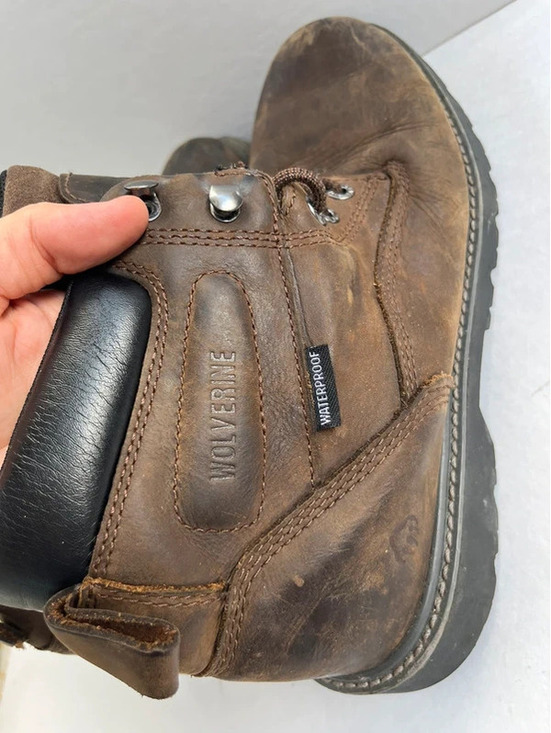 Wolverine Floorhand Boots Men\'s 10.5M Brown Leather Steel Work Waterproof Shoes main image 9